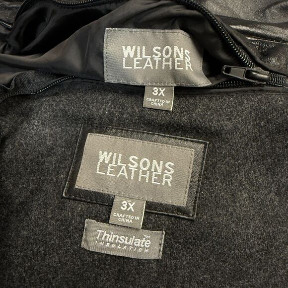 Wilsons XXXL men’s black leather jacket with Thinsulate wool fleece lining - Picture 11 of 13